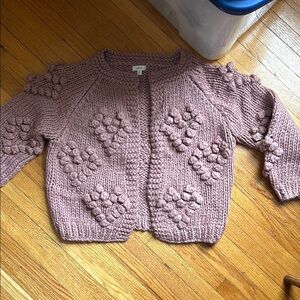 Chunky Knit Cardigan in Mauve
